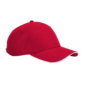 Beechfield Team Sports-Tech Baseball Cap / Classic Red/White